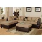 Poundex 3 pc Hazelnut Microfiber sectional sofa with reversible chaise 