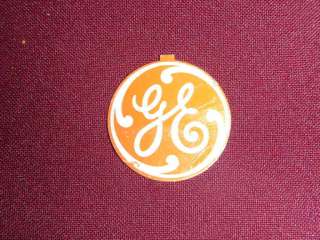 vintage GE General Electric metal tab ornmanet logo nameplate plaque 