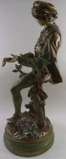Adrian Gaudez Bronze Mandolin Player Sculpture Repro  