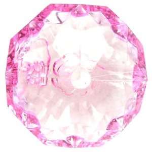  Rose Pink Saucer acrylic plastic beads (36 pcs) 14mm 