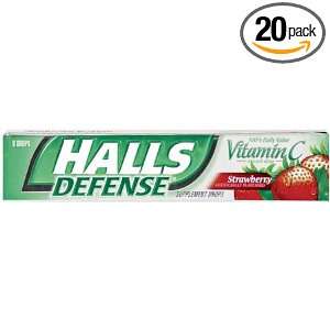 Halls Defense Strawberry SGL, 9 Count (Pack of 20)  