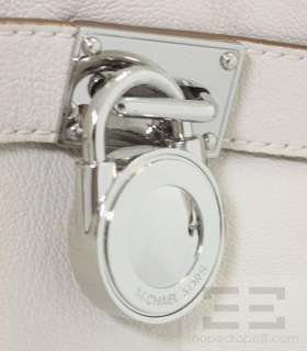 Michael Michael Kors Cream Pebbled Leather Padlock Trim Handbag  