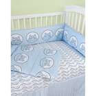 Modern Basics Boo Blue Hippo Crib Bedding Set