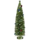   14 Pre Decorated Flocked Glitter Bottle Brush Christmas Tree   Unlit