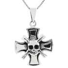 SilverBin Sterling Silver Skull and Cross Bones Cross Necklace