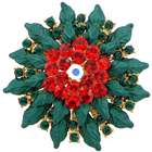   Crystal Christmas Flower Pin Brooch Christmas Cactus brooch pin
