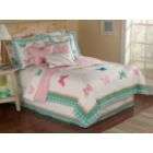 My World Plaid Butterfly Garden Twin Quilt with Pillow Sham