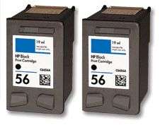 HP 56 (C6656A) Black Ink Cartridge Twin Pack 725184712326  