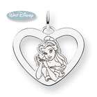 Disney Heart Charms Disney Princess Jewelry   14k White Gold Disney 
