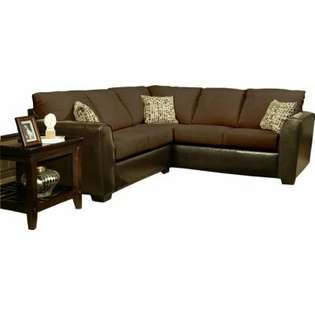 Comfort Industries 2 pc Lauren two tone chocolate fabric and leather 