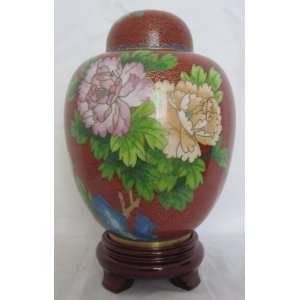   Urn China Style Red w/Flower and bird (BCURC2820 003) 