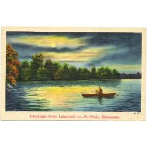 1940s Vintage Postcard Greetings from Lakeland on St. Croix Minnesota