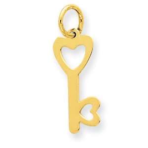  14k Heart Shaped Key & Lock Charm Jewelry