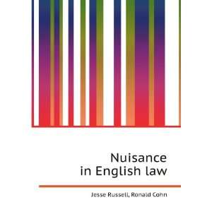  Nuisance in English law Ronald Cohn Jesse Russell Books