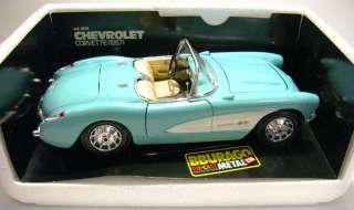 Bburago Chevrolet Corvette 1957 Roadster Blue Diecast Model Scale 1/18 
