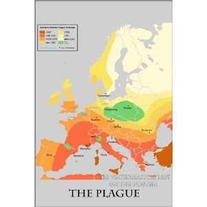 Black Death Spread Through Europe   24x36 Poster