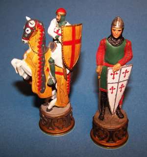 Franklin Mint 2 Great Crusaders Chess Pieces 4.5 Tall  