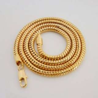 24K Plated Gold Mens Necklace Snake Chain Jewelry 20  