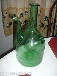 Princess House Hand blown Bottle Italian Wine Cooler green  