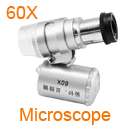 Mini 45x LED Light Pocket Microscope Magnifier Loupe HandHeld Portable 