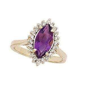  Twilight Splendor Marquise Amethyst & Diamond Ring SZUL Jewelry
