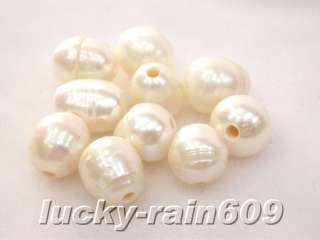 10 pieces 9X11mm white freshwater pearls loose beads  