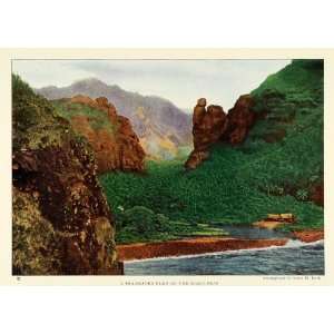  1925 Print Omoa Valley Fatu Hiva Marquesas Island 