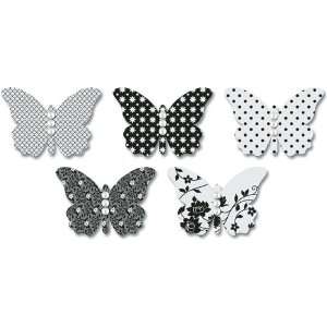  Adhesive Butterfly Embellishments: Black Vellum 