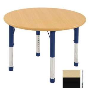   Maple Round Adjustable Activity Table with Black Edge and Black