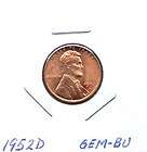 BU** 1952 D LINCOLN WHEAT CENT PENNY