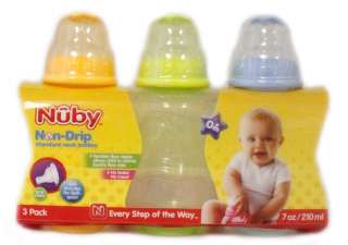   Non Drip Tinted 7oz Baby Bottles 3 Pack BPA FREE 048526016211  