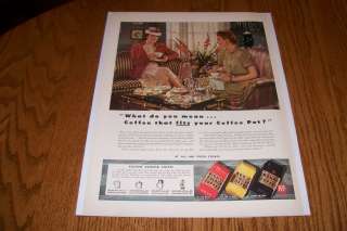 1941 A&P EIGHT O CLOCK  RED CIRCLE  BOKAR COFFEE AD  