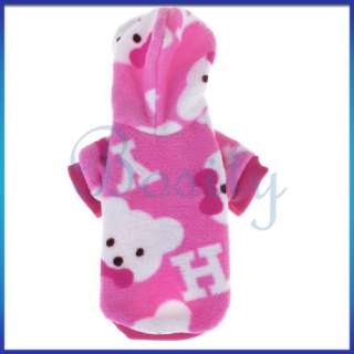 WARM FLUFFY HOODIE PUPPY PET DOG PAJAMAS COAT CLOTHES S  