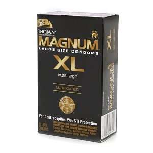  Trojan Lubricated Latex Condoms, Magnum XL, Extra Large 12 