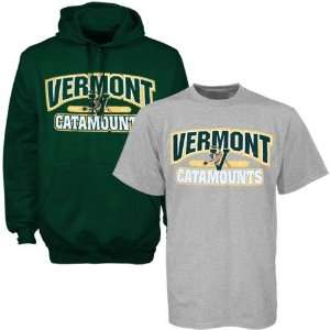  Vermont Catamounts Green Hoody Sweatshirt & T shirt Combo 