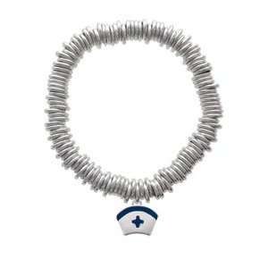    Nurse Hat with Blue Cross Charm Links Bracelet [Jewelry]: Jewelry