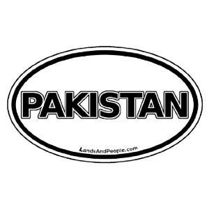  Pakistan Car Bumper Sticker Decal Oval Black and White 