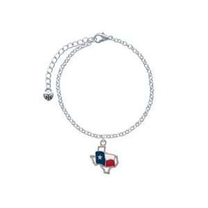  Texas Outline with Flag Elegant Charm Bracelet Arts 