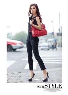 Womens Genuine Leather Zipper Handbag Messenger BAG Tote Shoulder 