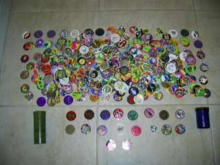 Pogs & Slammers Lot Over 450 Much Variety Plastic Metal Cases vintage 
