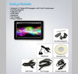 Cool 5 Inch Touch screen GPS Navigator Android 2.2 Tablet PC WiFi FM 