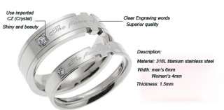 Matching Titanium Steel Promise Love Ring Couple Wedding Bands Many 