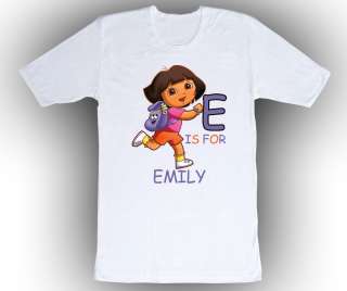 Personalized Custom Dora the Explorer ABC Birthday T Shirt Gift Add 