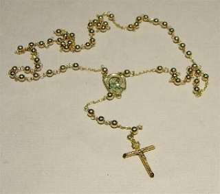 New 14K Solid Gold ROSARY BEADS (4mm)    
