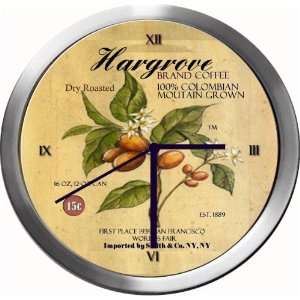  HARGROVE 14 Inch Coffee Metal Clock Quartz Movement 