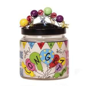   Embellished CONGRATS Pink Champage Scented Jar Candles Everything