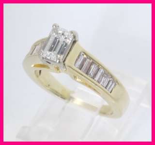 Ladies 14kyg Emerald Baguette Diamond Wedding Ring 1.5c  
