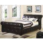 Coaster Company Upholstered Button Tufted Queen Sleigh Bed in Dark 