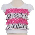 Laura Dare Pink White Ruffled Polka Dot Infant Baby Girls Shirt 12M