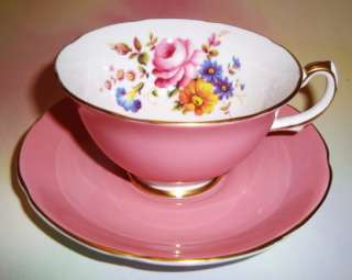 Pink & Floral Royal Grafton Tea Cup and Saucer Set  